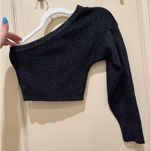Sparkly one shoulder shirt